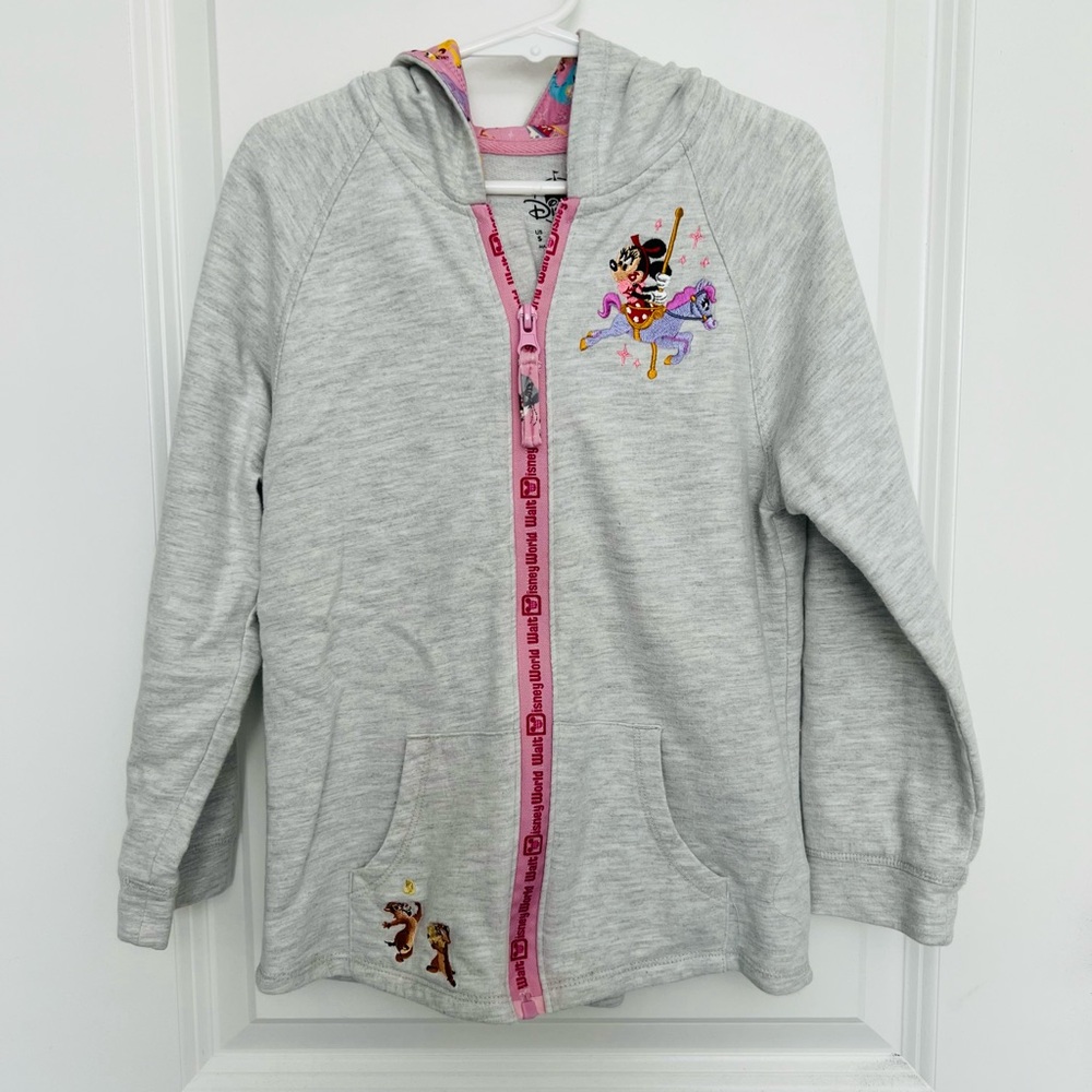 Disney Gray Hoodie with Pink Trim